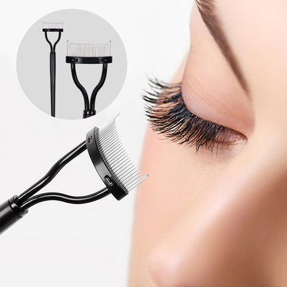 Portable Semi-Curved Steel Pin Eyelash Comb